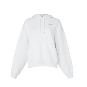 Alo Yoga White Sweatshirt with Rainbow Logo